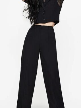 Disturbia Black High-Waist Wide-Leg Trousers